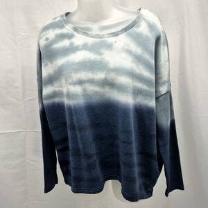 American Eagle Blue & White Ombre Tie Dye Oversized Sweatshirt - Size M